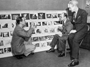 That’s Walt Disney at a storyboard briefing team members of a project.